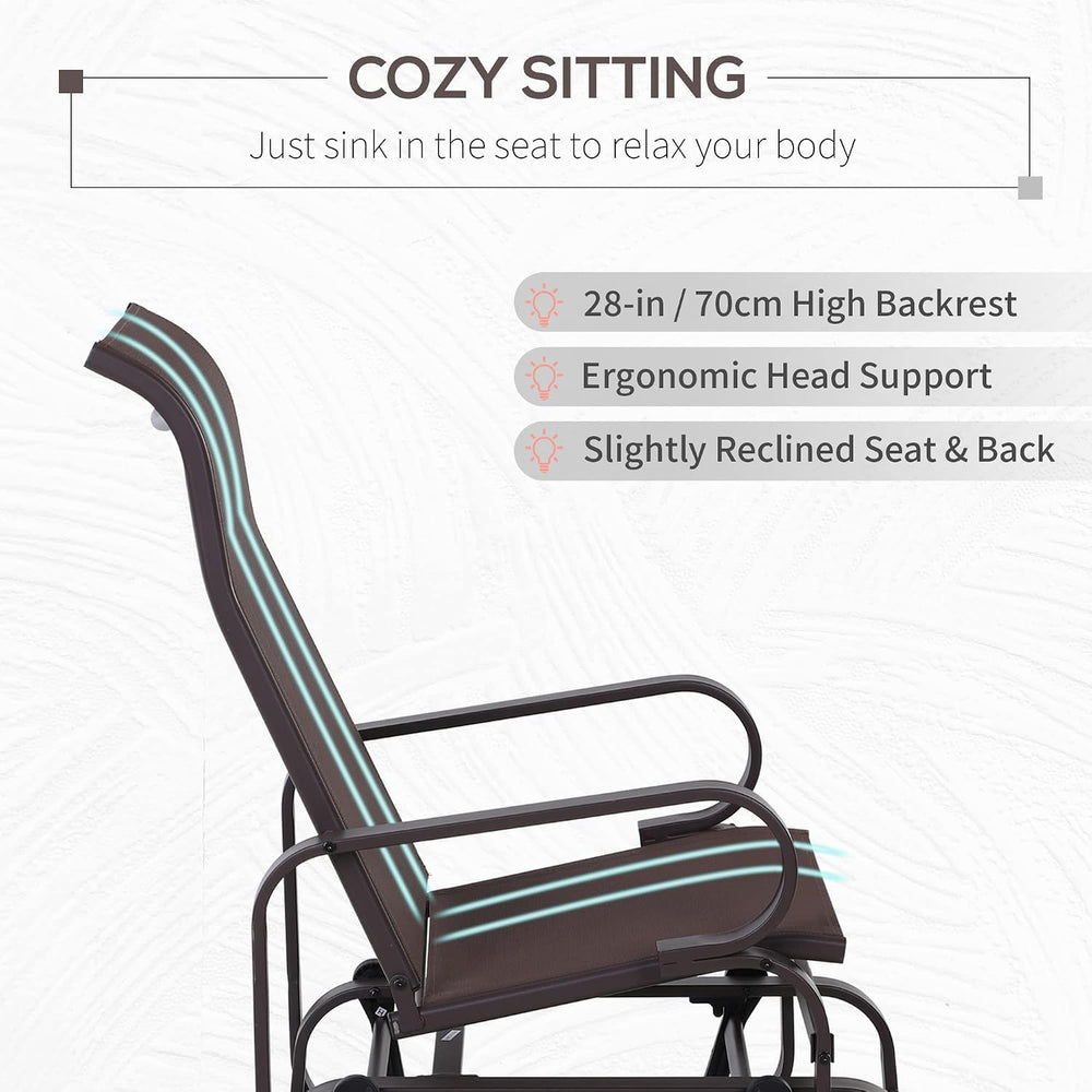 Outsunny Outdoor Glider Chair, Smooth Gliding Mechanism, Brown | Gliders for ...