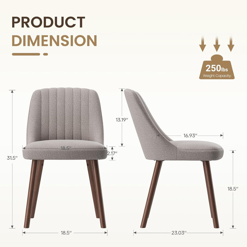 MALOL Upholstered Dining Chairs Set of 2, Modern Fabric Kitchen Chairs with B...