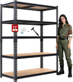 72" H Storage Shelves,Storage Shelves Heavy Duty,2400LBS Metal Shelving Units,Adjustable Garage Shelving Heavy Duty for Garage Storage,Warehouse,16"x35.5"x72