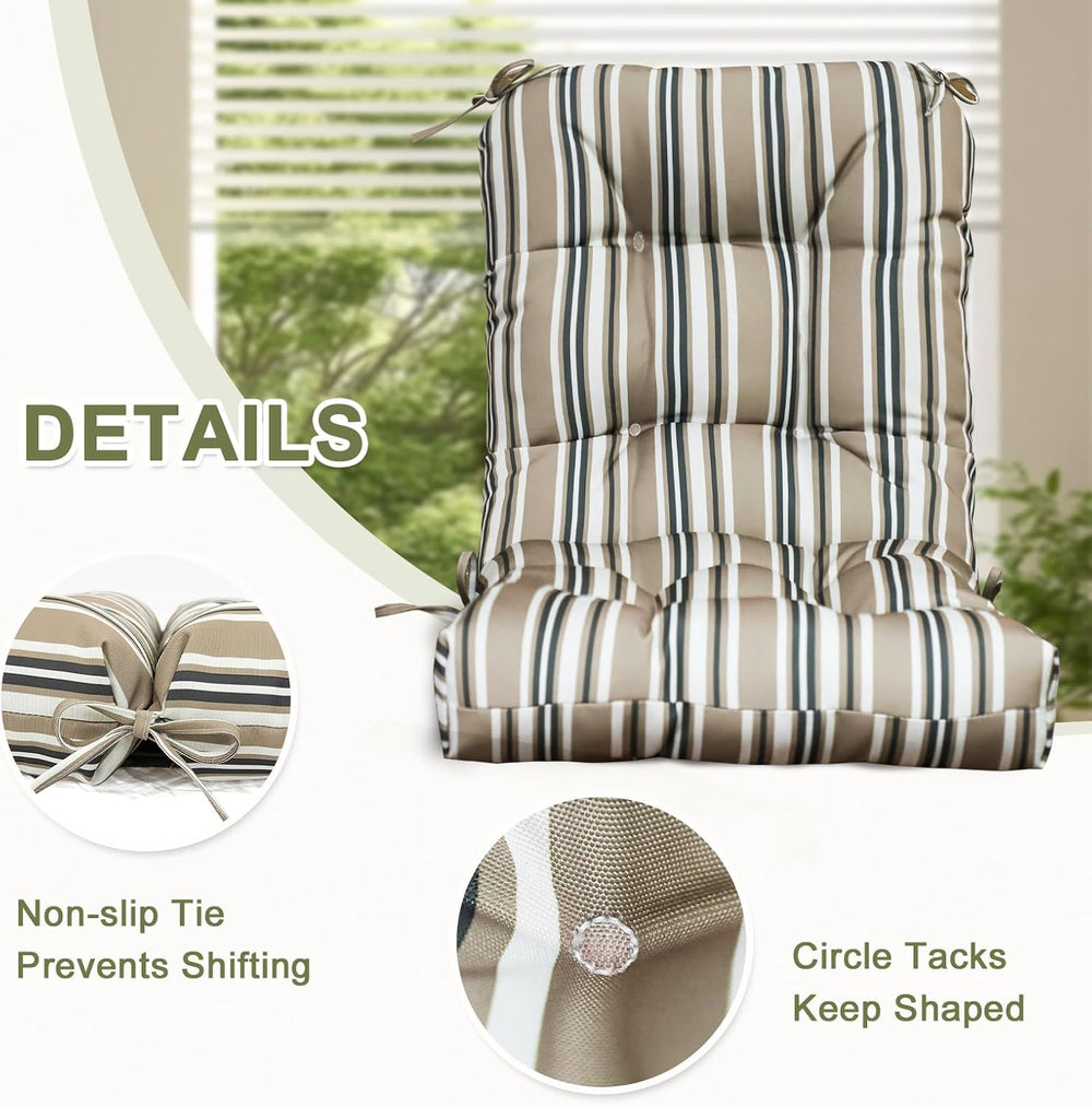 COOS BAY Tufted High Back Chair Cushions, 42x21 Inch Outdoor Patio Furniture ...