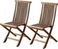 Folding Chairs - 2 Piece Folding Chairs for Outside Set, Fully Assembled, Solid Wooden Outdoor, Indoor,(Brown,62cm/24in)