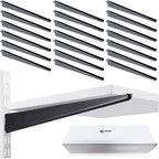 CroBlissful 20 Pcs Adjustable Shelf Brackets for Double Track System Closet Organization Heavy Duty Wire Shelf Brackets (Black,9 Inch)