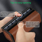 Pill Organizer Weekly, 2 Times a Day for 7-Day Leather Medicine Box Travel Container Vitamin Am Pm Pill Case, Twice Daily Privacy Pill Holder, Modern and Portable Pillbox (Black and Brown)
