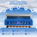 24" Beverage Refrigerator Cooler Under Counter, 180-Can Capacity, 24 Inch Wide Built-In Beer & Drink Fridge with Glass Door With Metal Basket for Home, Bar & Office