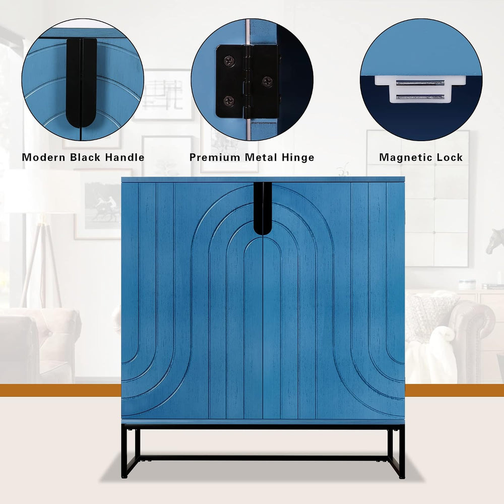 HLR Sideboard Buffet Cabinet with Storage, Modern Accent Cabinet Adjustable S...