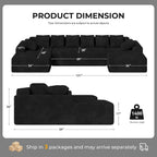 131'' Large Sectional Couches with Chaise, U Shaped Cloud Sofa 1pcs | No Assembly Required Deep Seat Modular Cloud Sofa for Living Room, Comfort-Height Seating, Deep Seat, Wide Armrest