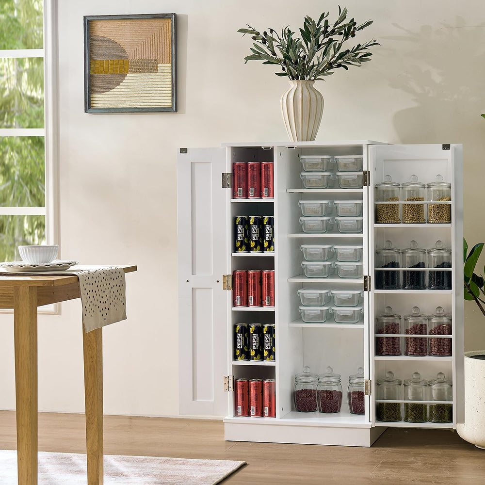 47" Tall Kitchen Pantry Cabinet,Freestanding Kitchen Pantry Storage Cabi...