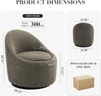 COLAMY Swivel Accent Chair, 360° Swivel Chair with Hidden Storage, Modern Small Barrel Swivel Armchair for Living Room/Bedroom, Green