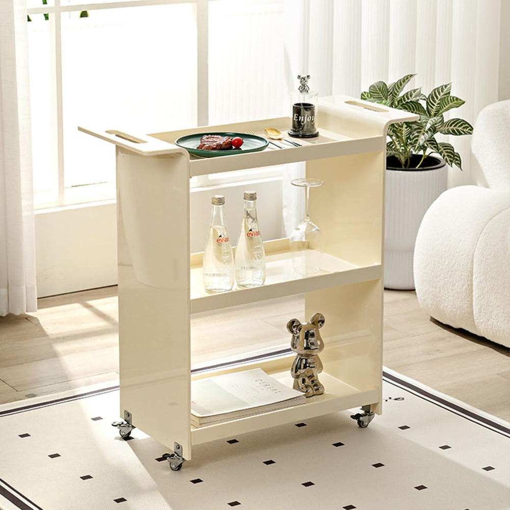 Gdrasuya10 3 Tier Acrylic Bar Cart Serving Cart with Wheels, Clear Acrylic Ut...
