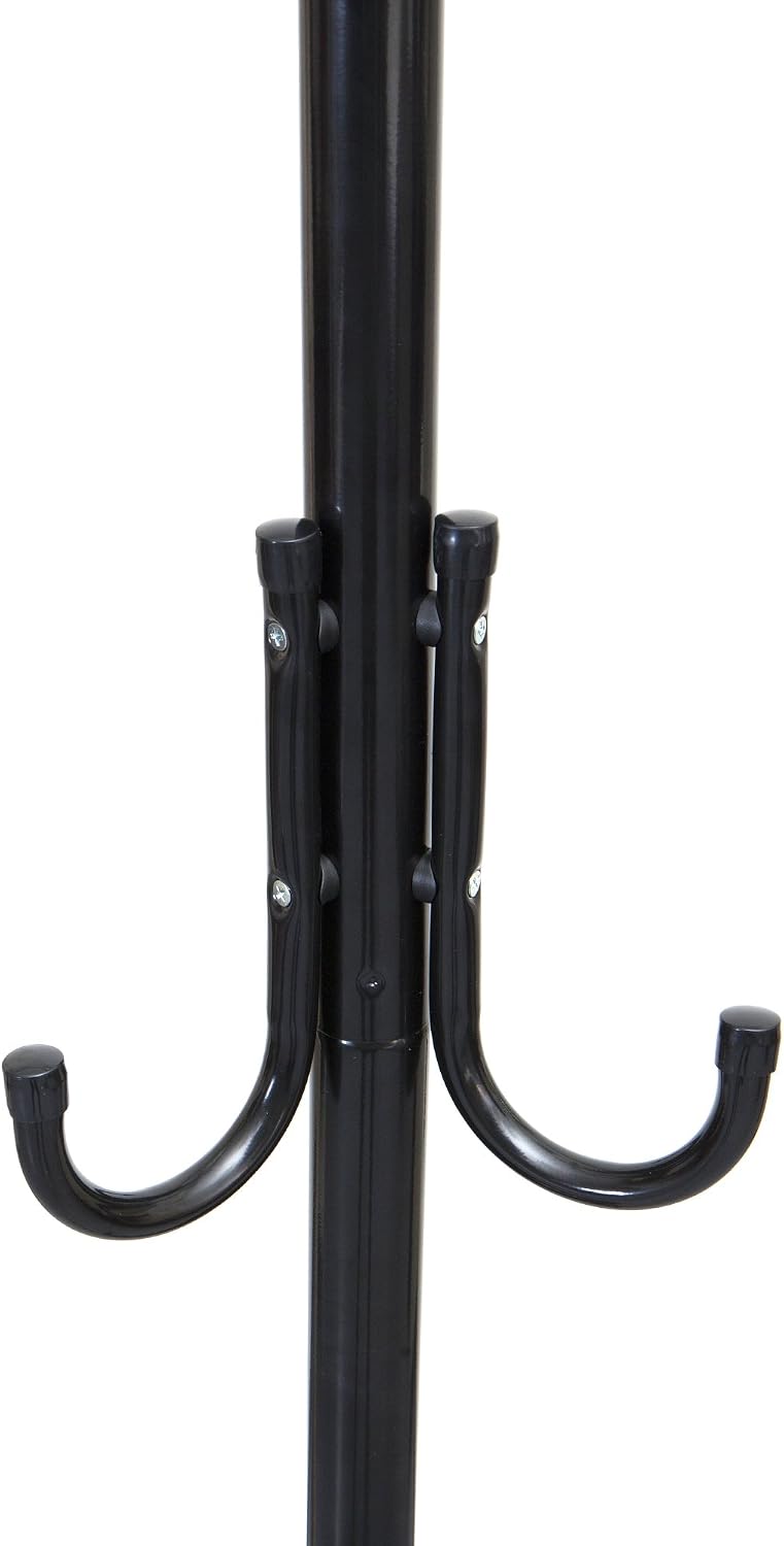 Mind Reader Freestanding Coat Rack, Multi-Tier Organizer for Office and Entryway, Metal, Black