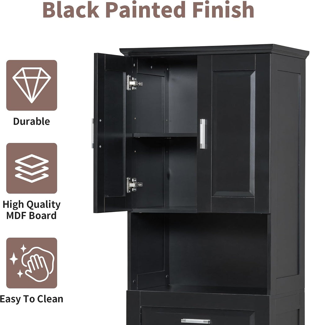 Merax 70" Tall Kitchen Pantry,Farmhouse Storage Cabinet with Adjustable ...