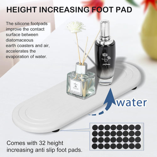 2PCS Water Absorbing Stone Tray, Fast Drying Diatomite Stone Sink Tray, Water Absorbent Diatomite Coasters, Stones Soap Trays for Kitchen Sink, Bathroom Counter Hand Soap Dish & Holders