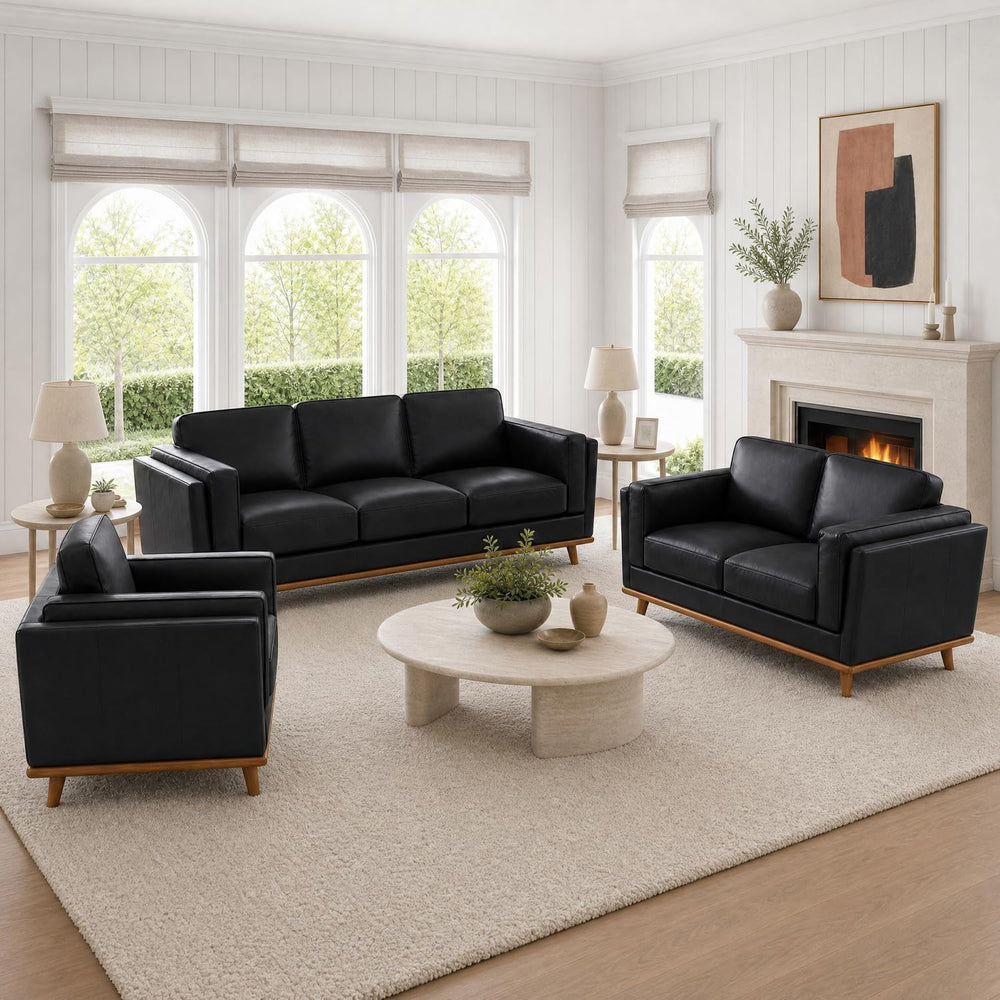 Valencia Artisan Full Leather Loveseat Sofa 66”| Pure Full Italian Nappa Leat...