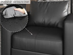 EASE MOOSE Faux Leather Sectional Couch with Storage,Black U Shaped Faux Leather Modualr Sofa Couch，with Storage