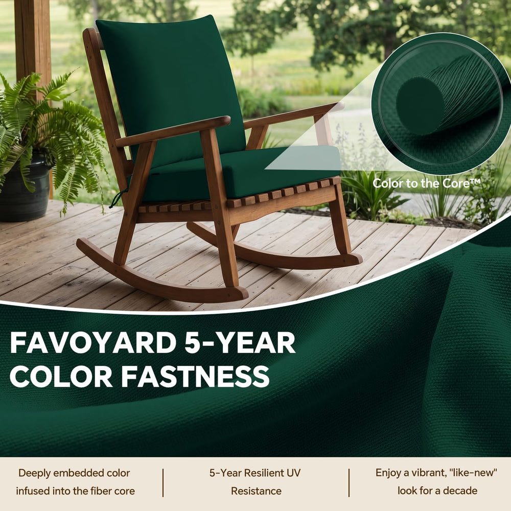 Favoyard Outdoor Chair Cushions Set, Green, 22 x 24 x 4 inch
