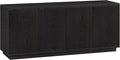 Henn&Hart Fluted TV Stand for TVs up to 65" with 2 Concealed Ribbed Storage Cabinets and Adjustable Shelves for Living Room, Family Room, or Office, Natural Black
