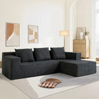 103" Cloud Sectional Sofa, Boneless L-Shape Couch with Chaise, Modern Minimalist Modular Couch for Living Room, Free Combination, Deep Seat, No Assembly Required, Dark Grey, R