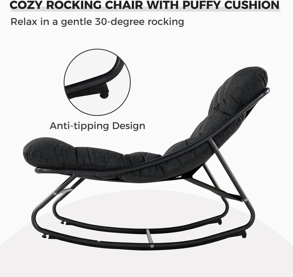 Grand patio Outdoor Rocking Chair, Padded Cushion Recliner Rocker for Front P...