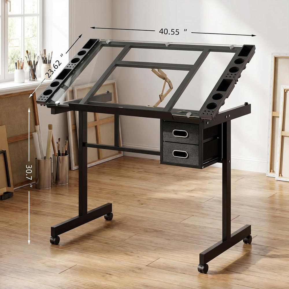 XEW Adjustable Drafting Table Desk Without Stool – Multi-Functional Art Desk ...