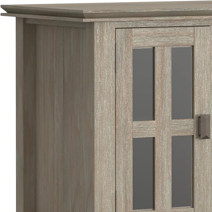 SIMPLIHOME Artisan TV Stand - 72 inch Wide Solid Wood Media Console in Distressed Grey, Contemporary Entertainment Center for Living Room for TVs up to 80 Inches with Drawers and Cable Management