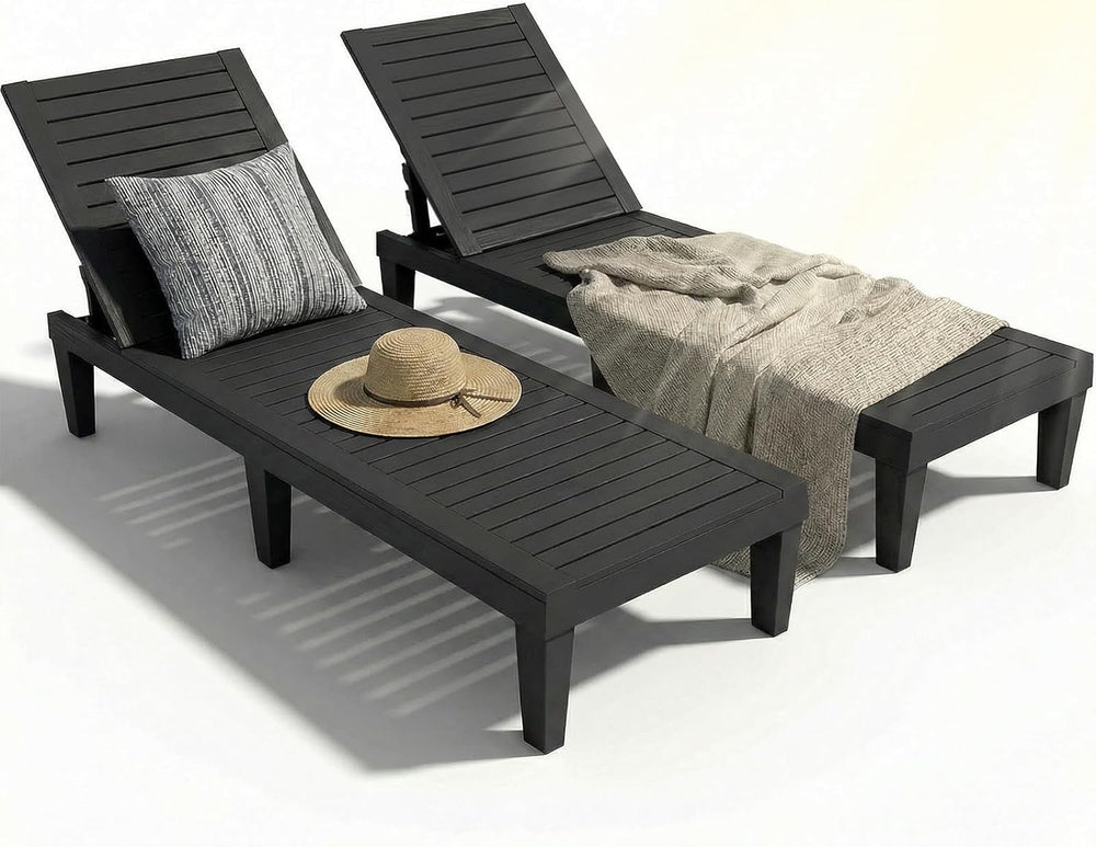 Lounge Chair Outdoor,Set of 2 All-Weather UV-Resistant & Waterproof Patio...