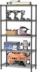 SINGAYE 5 Shelf Adjustable Heavy Duty Storage Shelving Unit 350 lbs per Shelf Steel Organizer Wire Rack Storage for Garage Office Pantry Ktichen Black 14" Dx36 Wx72 H