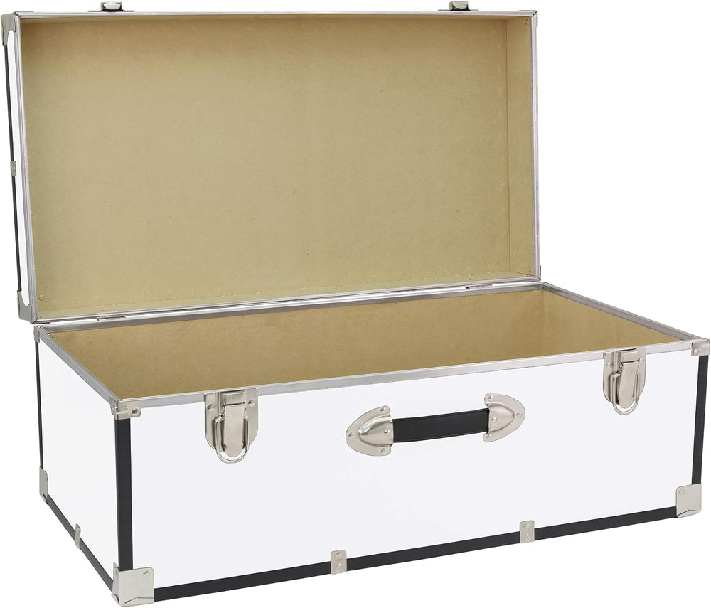 Seward Trunk Basic 30" Trunk - White Storage Chest with Latches & Ha...