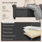 49" End of Bed Storage Bench for Bedroom, Upholstered Storage Ottoman | Easy Assembly with Instructions, Pet Friendly, Polyester Fabric Ottoman Bench for Bedroom, Living Room, Window, Entryway