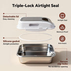 304 Stainless Steel Dog Food Storage Container with Lid for Cat Bird Pet Dry Food Treats, Airtight Mouse Proof Storage Bin Fits Up To 7 Lbs, Coming With Scoop