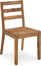Signature Design by Ashley Dressonni Farmhouse Solid Wood Armless Dining Chair, Set of 2, Light Brown