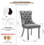 Mid Century Modern Dining Chairs Set of 4, Velvet Upholstered Kitchen & Dining Room Chairs with Nailhead Trim & Brushed Silver Metal Legs, Tufted Kitchen Chairs, Sillas De Comedor (Sky Blue, 4 Pcs)