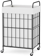 Laundry Hamper with Wheels, 90L Laundry Basket with Handle, Laundry Sorter with Removable Liner Bag