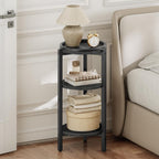 HOOBRO Small Round Side Table, 3-Tier Tall Coffee Drink Table for Sofa Couch, 28.7" H Slim Nightstand, Circle Accent End Table for Living Room, Corner, Bedroom, Black BB182BZ01