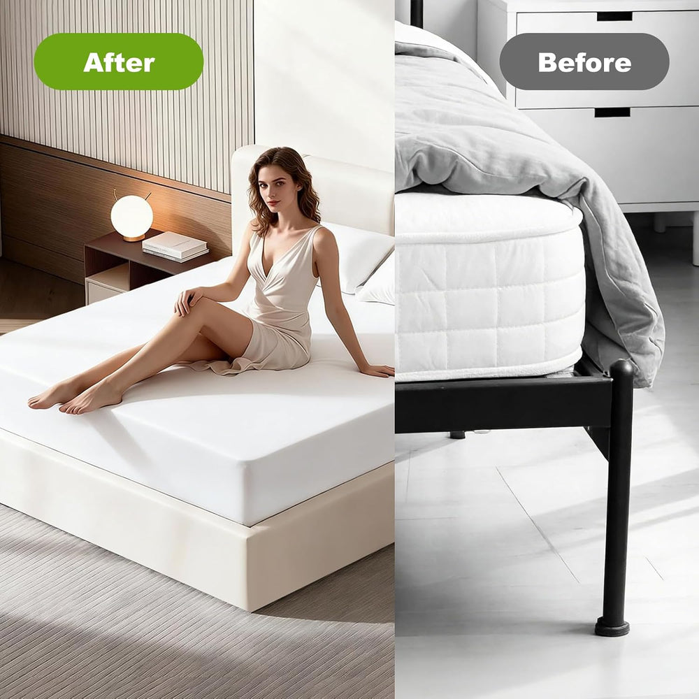 Cloud Bed Frame Cover for Metal Bed Frames – Queen Size Upholstered Slipcover...