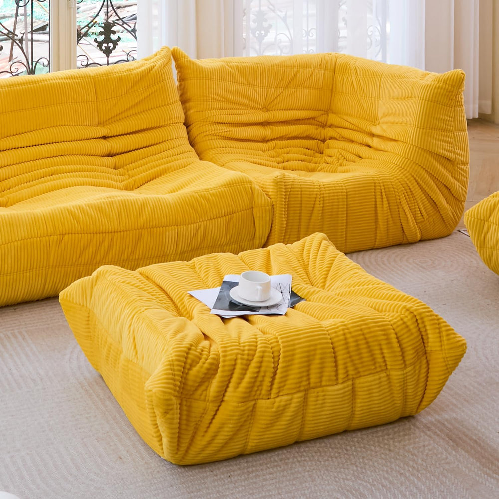 N&V Ottoman for Fireside Chair and Sofa, Soft Premium Corduroy,Foam Ottom...