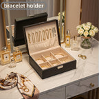 Prettyia Bracelet display Bracelet holder bracelet organizers and storage | bangle box，bracelet holder display jewelry display tray-Black 9x6.7x3.5'' 2layer