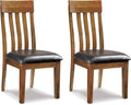 Signature Design by Ashley Ralene Rake Back 19" Dining Room Chair 2 Count, Medium Brown