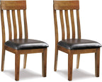Signature Design by Ashley Ralene Rake Back 19" Dining Room Chair 2 Count, Medium Brown