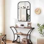 20X30 Inch Black Metal Framed Bathroom Mirror for Wall, Matte Black Bathroom Vanity Mirror, Rectangular Rounded Decor Mirror Anti-Rust, Tempered Glass (Black 20" x 30")