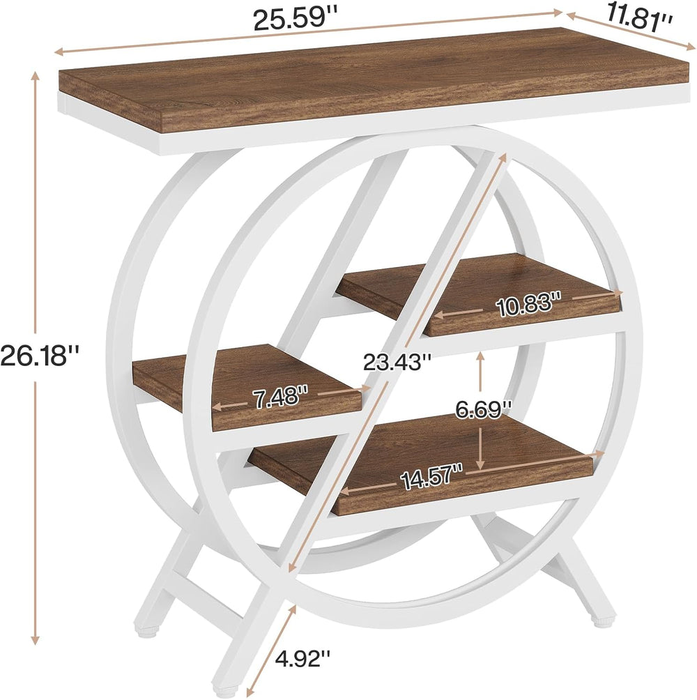 Tribesigns End Table Set of 2, 3-Tier Modern Narrow Side Table with Storage, ...