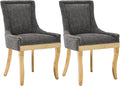 Upholstered Dining Chairs Set of 2, Modern Fabric Side Chairs with Gold Stainless Steel Legs, Accent Kitchen Chairs for Dining Room Table, Grey
