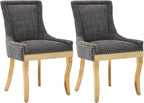 Upholstered Dining Chairs Set of 2, Modern Fabric Side Chairs with Gold Stainless Steel Legs, Accent Kitchen Chairs for Dining Room Table, Grey