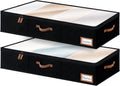 StorageWorks Extra Large Under Bed Storage Containers with Handles and Label Holder, 2 Pack Ultra-thick Fabric Underbed Bins, Closet Organizer for Clothes, Blankets, Sweater