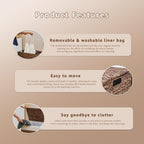 Laundry Hamper with Lid and Removable Liner Bag, Handwoven Natural Hyacinth Clothes Hamper with Heightened Feet, Wicker Laundry Basket for Clothes and Towels，Middle