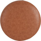 Christopher Knight Home GAVI PU Leather Ottoman Foot Stool, 30" Pouf Footstool Ottoman Seat, Upholstered Foot Chair, Round Footrest, Modern Side Table for Living Room Bedroom Home Decor, Cognac Brown