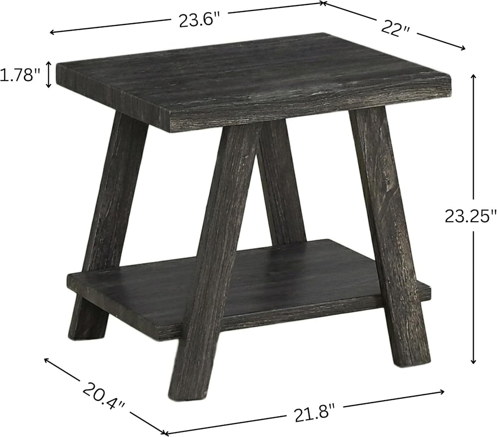 Roundhill Furniture Athens Contemporary Replicated Wood Shelf End Table in Ch...