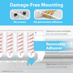 TotalMount Hole-Free Remote Holder – Eliminates Need to Drill Holes in Your Wall (Premium White Holder for 3 or 4 Remotes)