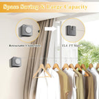 Retractable Clothesline Indoor, Non-Sagging Outdoor Clothes Line retracting,13.8 Ft Heavy-Duty Clothes Drying Laundry Line,Wall Mounted Stainless Steel Line（Grey）