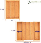 Totally Bamboo Expandable 5-Compartment Drawer Organizer, Expands from 13 to 22" Wide