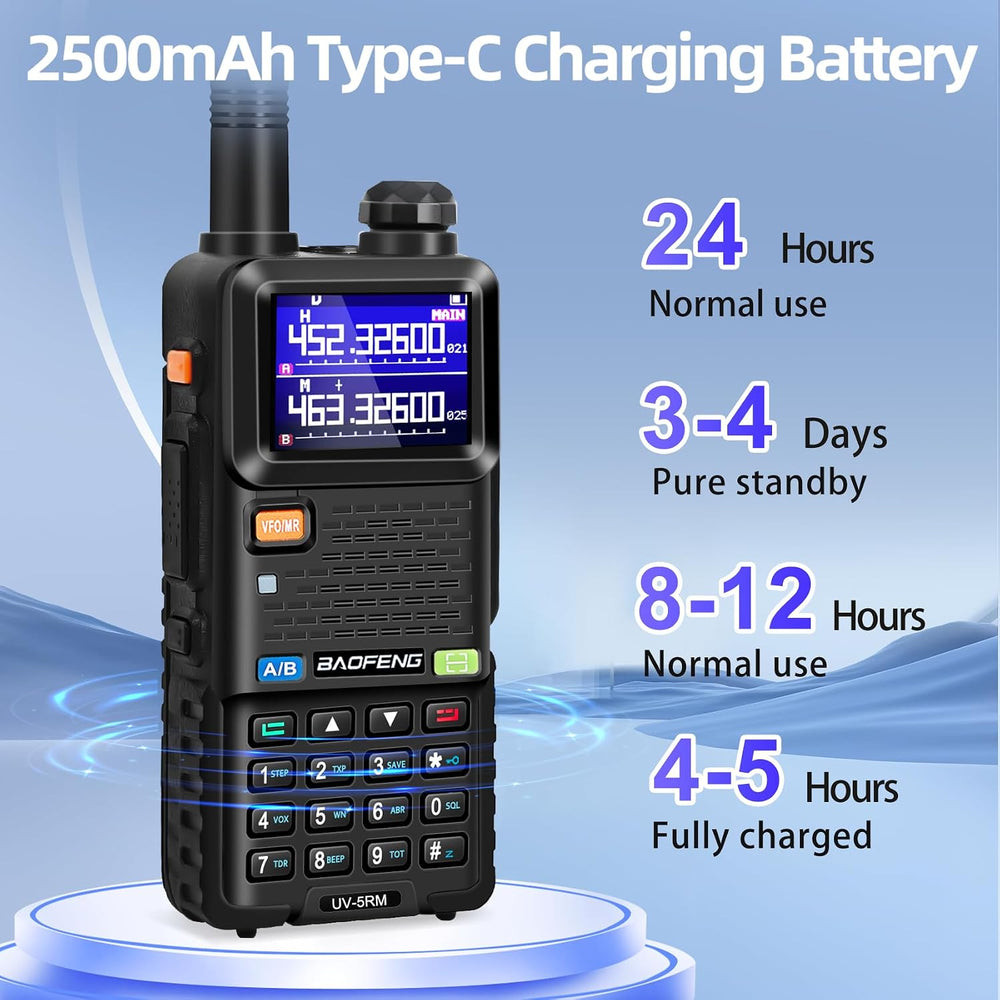BAOFENG UV-5RM 10W Handheld Ham Radio Long-Range Portable 2 Way Radio 2Pack